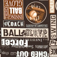 Sports Novelty - Baseball Phrase Collage on Brown