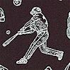 Tossed Baseball Players in White on Black