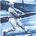 Play Ball! Vintage Baseball Scenes in Blues - SALE! (MINIMUM PURCHASE 1 YARD)