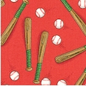 Paddington Sports - Baseball Bats and Balls on Red