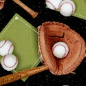 Sports - Tossed Baseball Equipment and Diamonds on Black