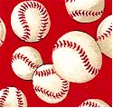 Tossed Small-Scale Baseballs on Red - BACK IN STOCK!