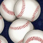 Sports Life 3 - Tossed Baseballs on Navy Blue