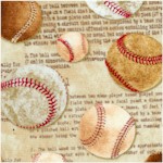 Tossed Vintage Baseballs - LTD. YARDAGE AVAILABLE (.5 YARD) MUST BE PURCHASED IN FULL