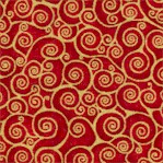 Klimt-Inspired Gilded Scroll on Red