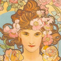 Alphonse Mucha - Garden Goddess Panel - SOLD BY THE FULL PANEL ONLY