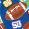 Colorful Tossed Footballs on Royal Blue