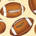 Sports Club - Tossed Footballs on Natural by Dan Morris