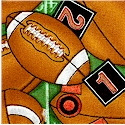 Sew Sporty - Tossed Footballs on Field Background by Dan Morris