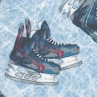 Power Play - Tossed Ice Skates on Blue Ice