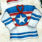 Face Off - Tossed Hockey Jerseys on Cream by Dan Morris