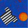 All Star Kids - Tossed Basketball Hoops  Balls and Jerseys on Blue - SPECIAL PRICE! LTD. YARDAGE AVA
