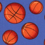 Tossed Basketballs on Blue