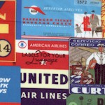 Library of Rarities - Vintage Airline Tickets, Tags and Logos Collage