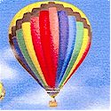 In Motion - Hot Air Balloons and Rainbows in the Sky - LTD. YARDAGE AVAILABLE IN 2 PIECES