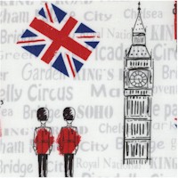I Love the United Kingdom - Tossed Landmarks and Flags