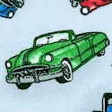 Comfy Flannel - Tossed Vintage Cars on Blue FLANNEL