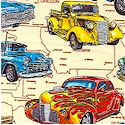 On the Road - Vintage Cars on US Map#2 by Dan Morris -BACK IN STOCK! 