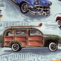 Surfs Up - Vintage Panel Trucks and Cars by Heidi Dobrott