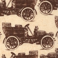 Grandmas House - Vintage Automobiles on Beige by The Paper Loft