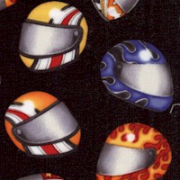 Hir the Gas! Tossed Racing Helmets by Dan Morris