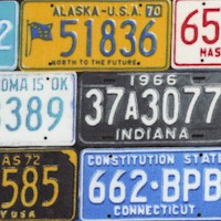 Vintage License Plate Collage