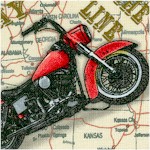 American Dream - Motorcycles on Highway Map