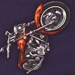 Born to Ride - Tossed Motorcycles on Navy Blue