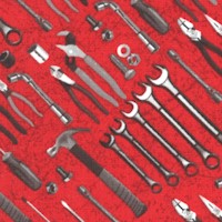American Muscle - Tools on Red by Rosemarie Lavin Designs