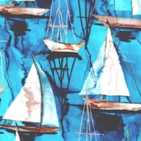 Sail Away - Sailboats on Blue (Digital)