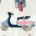 The British are Coming! Scooters on Beige Plaid