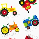 Tossed Small-Scale Tractors on Ivory