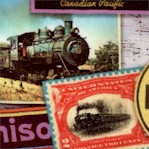 Library of Rarities - Vintage Train Collage - LTD. YARDAGE AVAILABLE (1 YD.) MUST BE PURCHASED IN FU