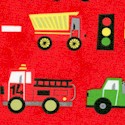 Ten Little Things - Trucks in Traffic on Red by Jen Ski