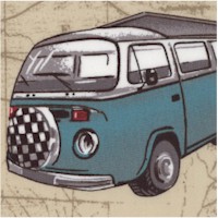 Retro Campers and Vans on Route 66 Roadmap