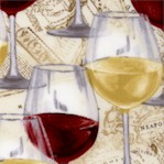 Glasses of Wine on Vineyard Map