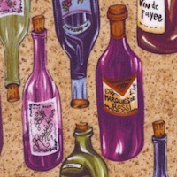Bistro - Gourmet Wine Bottles on Cork Texture by Karen Rosssi