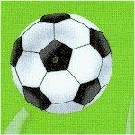 Score! Tossed Soccer Balls on Green