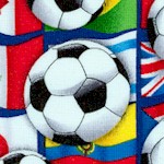 Soccer Balls on Packed International Flags