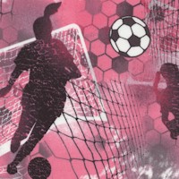 All Stars Soccer - Silhouette Collage on Pink