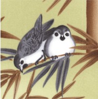 Sumi-E Songbirds in Bamboo Trees