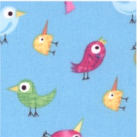Bird Talk - Whimsical Birds on Blue