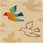 Flying Colors - Gilded Rainbow Birds by Momo