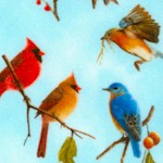 Songbirds on Blue