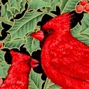 Holiday Magic - Gilded Holly and Beautiful Cardinals