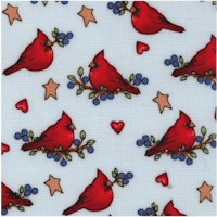 Just Believe - Small Scale Cardinals on Blue by Diana Marcum