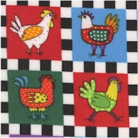 Chicken Little - Rooster and Hen Checkerboard by Jean Laury