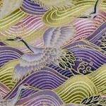 Samurai - Gilded Asian Cranes and Waves