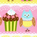 Cherry on Top - Owl and Cupcake Stripe