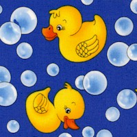 Whimsical Rubber Duckies on Blue